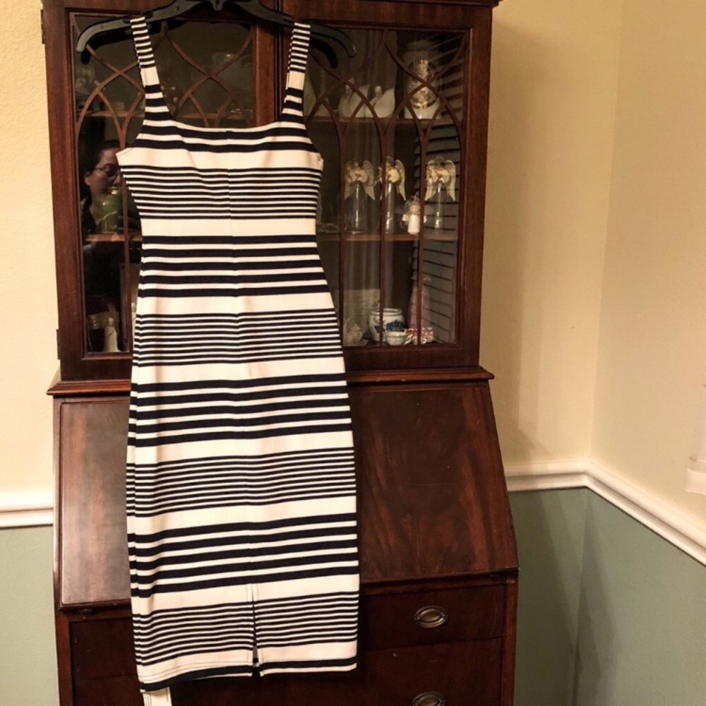 American Apparel Ponte Striped Tank Dress - Picture 2 of 5